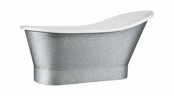 Exclusive Badewanne Silber Bade Wannen freistehende Acrylwanne Design