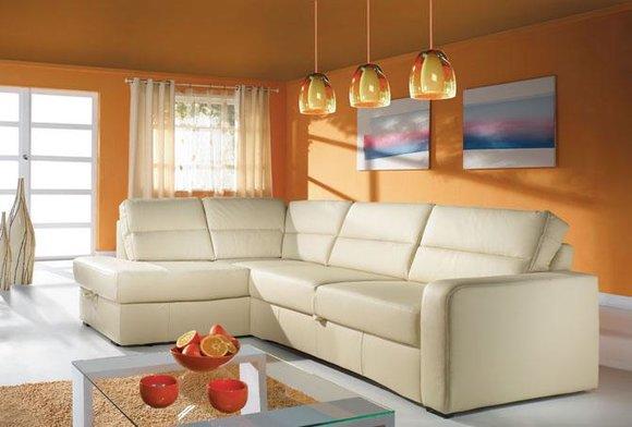 Ecksofa Wohnlandschaft Eck 100 % Leder Sofa Sitz Garnitur Moderne Polster