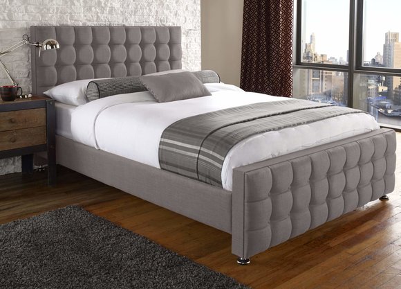 Chesterfield Design Englisches 140/160/180x200 Betten Doppelbett Grau