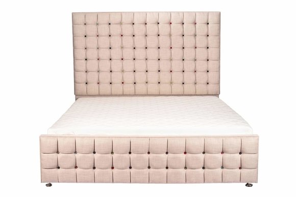 Luxus Samt Textil Bett Doppel Design Chesterfield Klassische Betten Neu