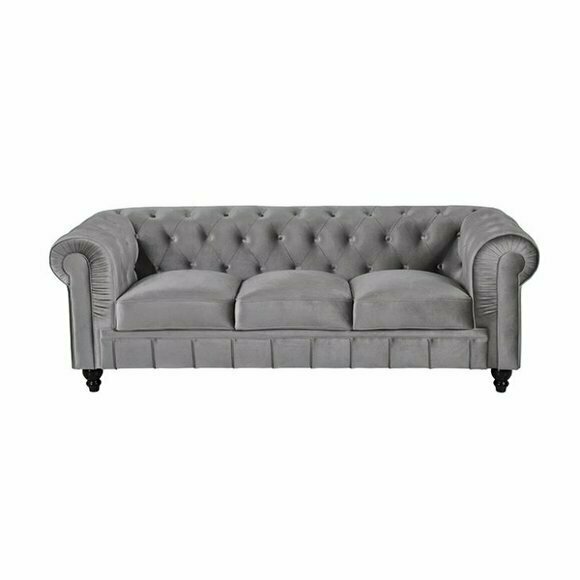 Chesterfield Sofa Couch Polster Stoff Leder Couchen Polster Garnitur 3 Sitzers