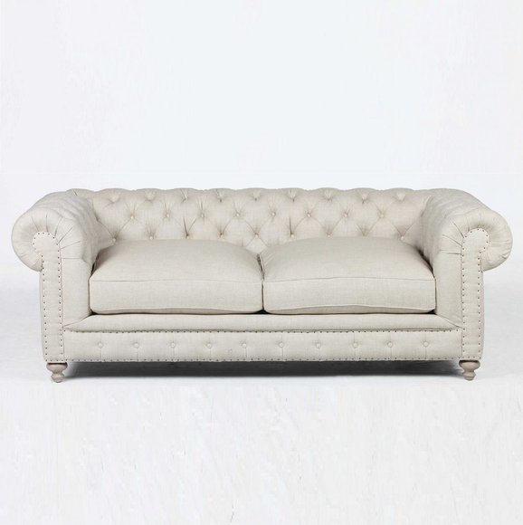 Luxus Chesterfield Dreisitzer Klassische Leder Polster Couch England Sitz