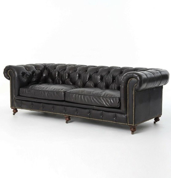 Chesterfield Sofa Couch Polster Stoff Leder Couchen Polster Garnitur 4 Sitzers