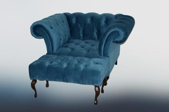 Chesterfield Sofa Polster Stoff Leder Couchen Polster Garnitur Sessel + Hocker