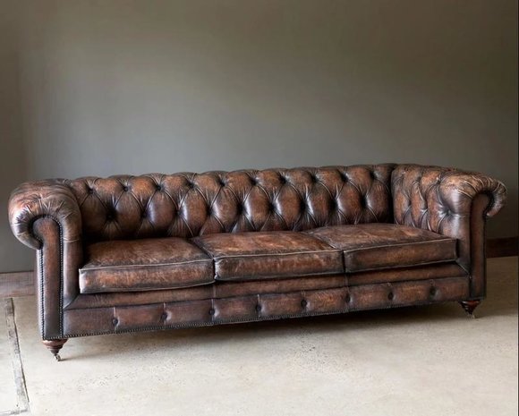 Chesterfield Leder Sofa Couch Englische Stil Möbel Sitz Polster Designer