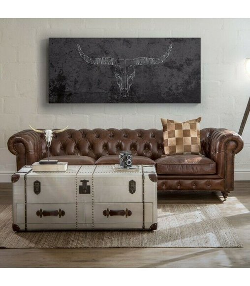 Englische Chesterfield Couch Leder Sofa Couchen Sofas Dreisitzer Braun