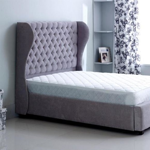 Chesterfield Designer Bett Schlafzimmer Textil Leder Polster 140/160/180/200 cm