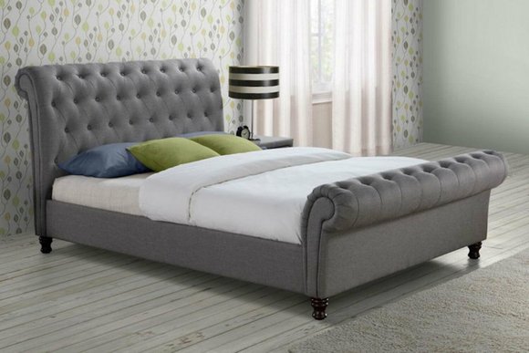 Klassisches Design Bett Polster Textil 140x200cm Betten jvmoebel ® Chesterfield