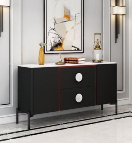 Designer Italienische Kommode Anrichte Schrank Regal Metall Luxus Wohn Zimmer