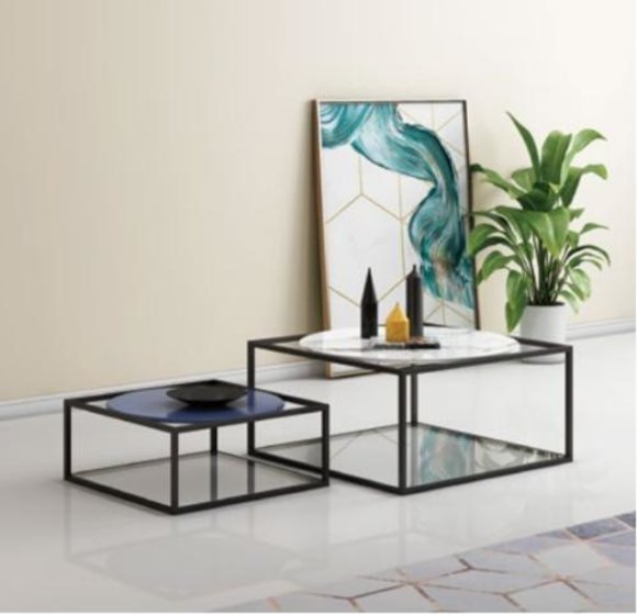 Doppel Set 2x Couchtisch Kaffeetisch Beistelltisch Design Wohnzimmertisch Tische