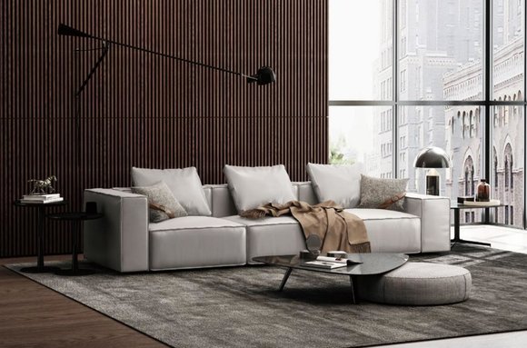 Sofa 4 Sitzer Big XXL Couch Sofas Couchen Wohnzimmer Design Viersitzer Leder