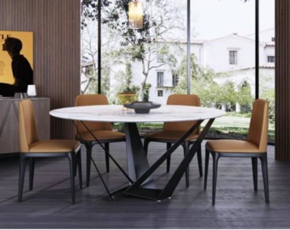 Design Rund Tisch 4x Sessel Stühle Ess Zimmer Sitz Polster Runde Tische Garnitur
