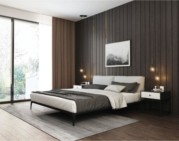 Polsterbett Betten Bett Polster Designer Hotel Doppel Luxus Design 180x200cm Neu