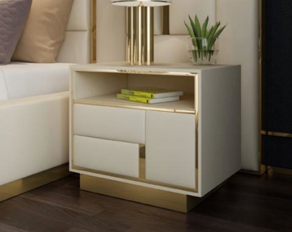 Nacht Tisch Konsole Beistell Schlaf Designer Zimmer Metall Tische Konsolen Gold