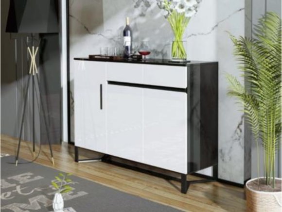 Kommode Sideboard Highboard Schrank Anrichte 3 Türen 2 Schubladen Hochglanz Neu