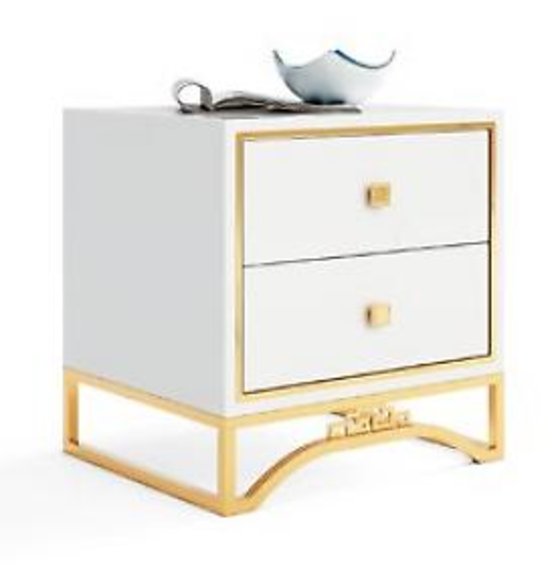 Tisch Nachttisch Sofa Tisch Beistelltisch Betttisch mit Schublade Weiß Hochglanz