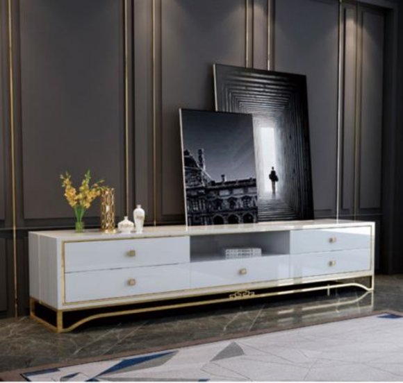 Sideboard TV Schrank Lowboard Fernseher Schrank TV Möbel Fernsehtisch weiß Neu