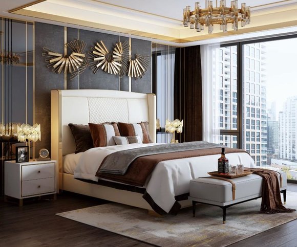 Luxus Schlafzimmer Bett Polster Design Luxus Doppel Hotel Ehe Betten 150/180x200