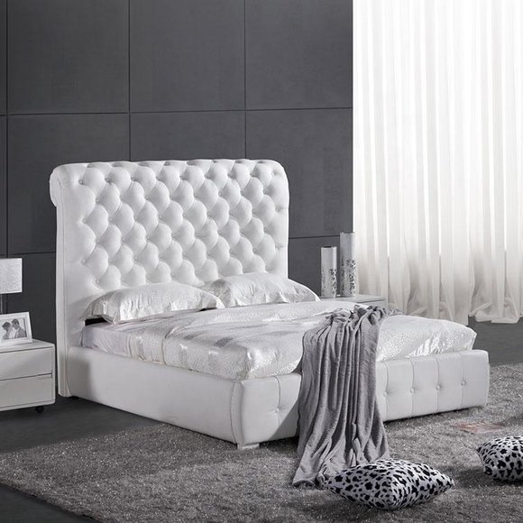 Chesterfield Maßanfertigung Farbe wählbar Bett Doppel Betten Lila Braun Beige