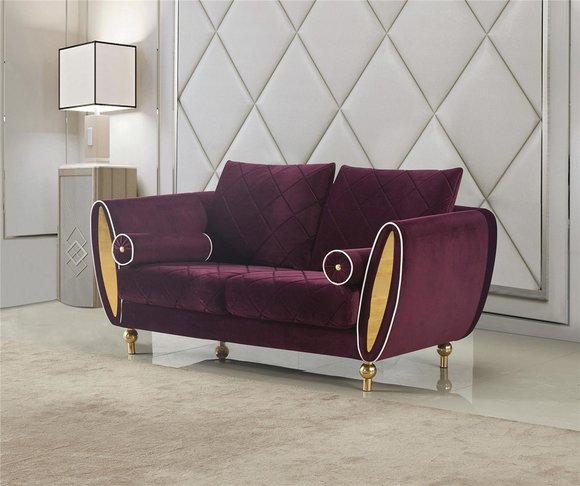 Sofa Couch Polster 2 Sitzer Sofas Couchen Sitz Garnituren Design Club Samt Stoff
