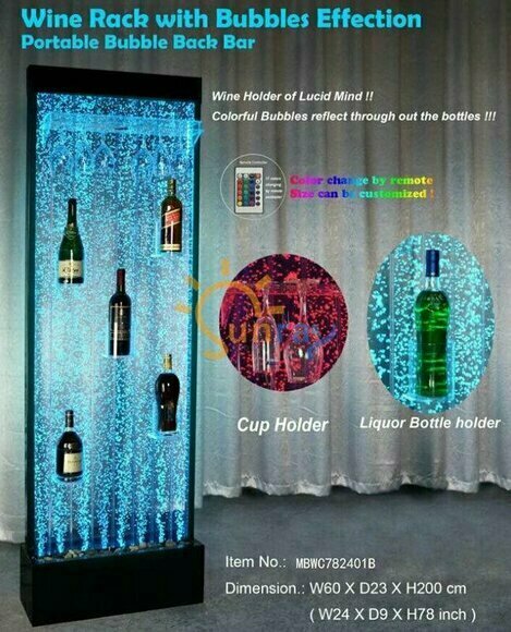 Wasser Wand Säule Water Wall Regal Bar Regal Schrank Möbel LED Beleuchtet Trenn