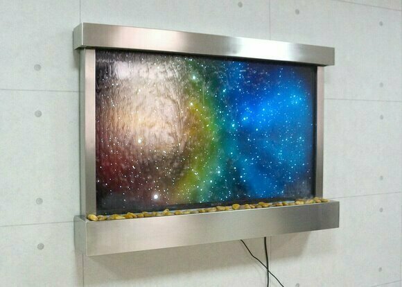 LED Wasserwand Designer Wasser Säulen Wasserfall Bild Rahmen 145x97 Water Wall