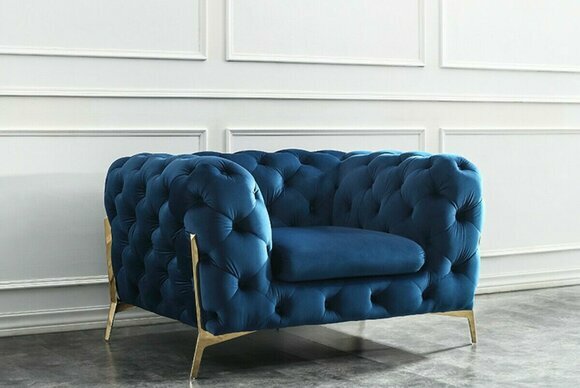 Italienische Sofa 2x Einsitzer Couch Set Chesterfield 1+1 Sitz Polster Sessel