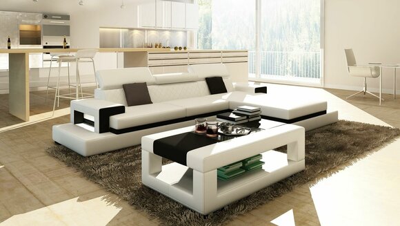 Sofas Ecksofa Ledersofa Polster Wohnlandschaft Couch Sofa Eckgarnitur jvmoebel ®