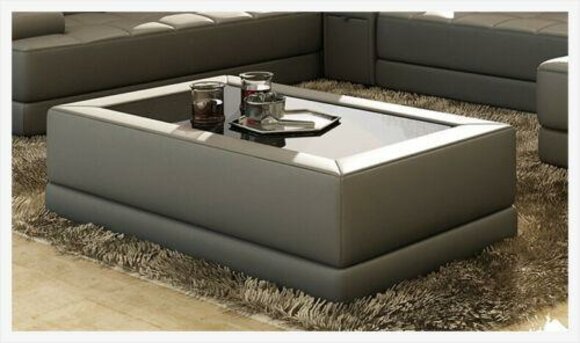 Sofatisch Glas Design Kaffee Tisch Wonzimmer Leder Couch Beistell Sofa Tische