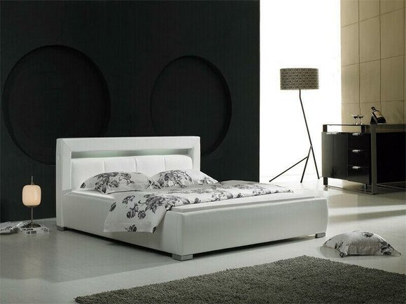 Leder Bett Polster Design Luxus Doppel Hotel Schlaf Zimmer Ehe Betten Beleuchtet