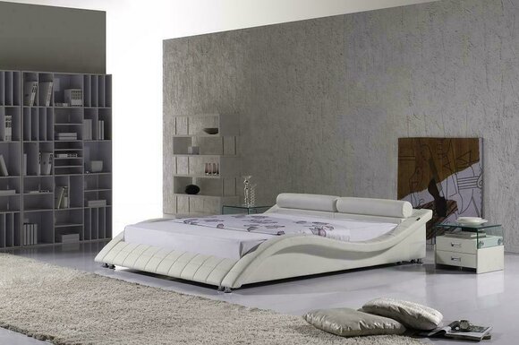 Schlafzimmer Bett Moderne Geschwungene Betten Design Doppel 180x200 Hotel Leder