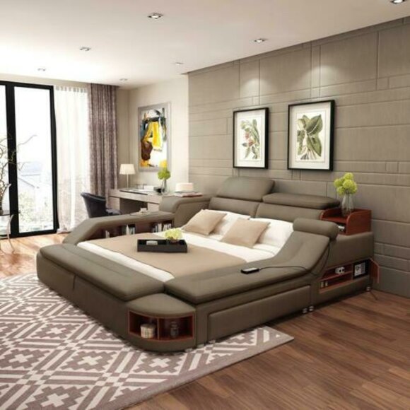 Exclusiv Bett Design Polster Betten Regal Save Tresor Ablagen xxl Doppel 180x200