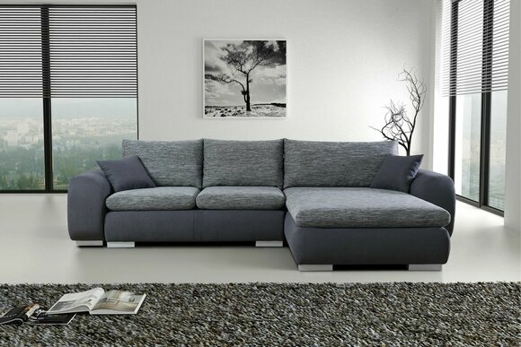 Ecksofa Bettfunktion Couch Graue Polster Couchen Textil Sofas Sofa Schlafsofa