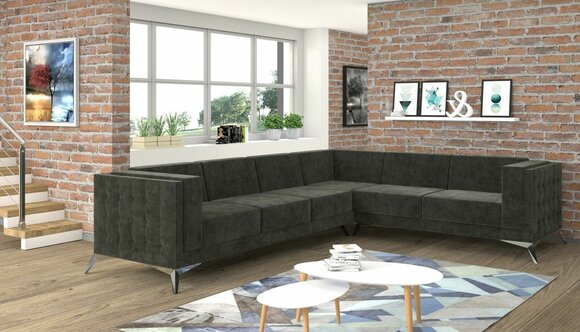 Design Esk Ecksofa L-form Modern Sofas Stoffsofa Couch Wohnlandschaft Sofa Sitz