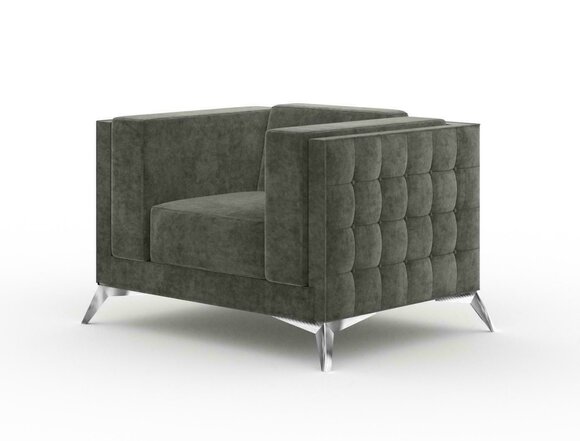 Chesterfield Sessel Couch 1 Sitzer Couchen Polster Neu Fernseh Sofa Textil Stoff