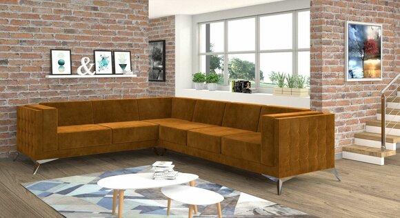 Ecksofa L-Form Stoff Couch Wohnlandschaft Garnitur Design Modern Sofa Sofas Neu