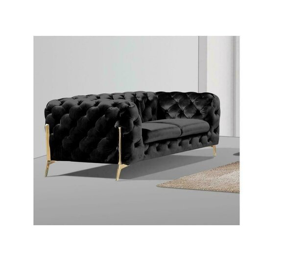 Design Chesterfield Sofa 2-Sitzer Couch Polster Textil Sofas Zweisitzer Samt Neu
