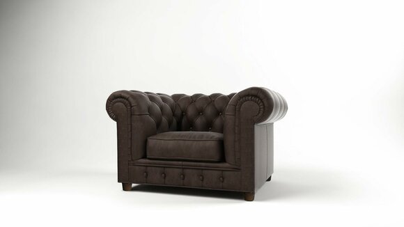 Sessel Fernseh Sitz Club Lounge Textil Leder Edler Design Chesterfield Polster