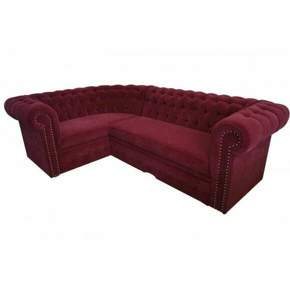 Ecksofa Chesterfield Polster Sofa Eckgarnitur Samt Polster Sitze Ecke Sofas Neu