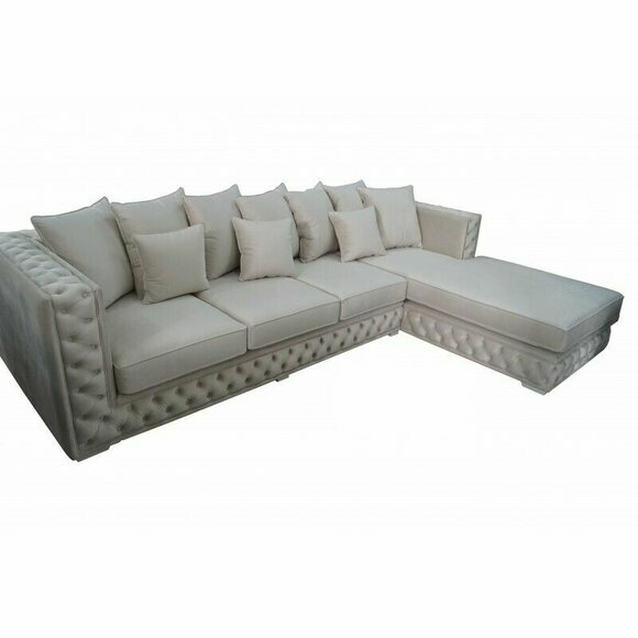 Chesterfield Design Sofa Eckcouch Polster Sitz Eckgarnitur Moderne Textil Sofas