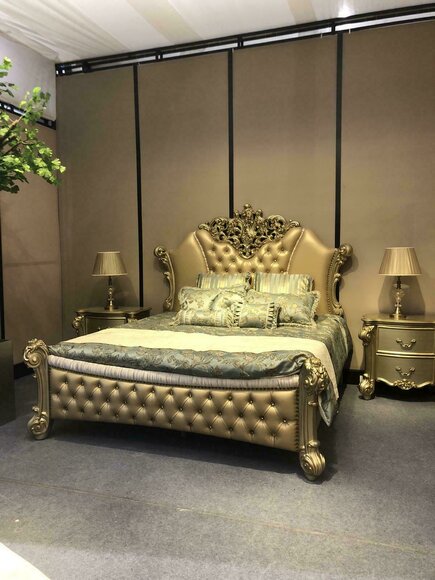 Schlafzimmer 3 tlg. Set Bett 2x Nachttisch Konsole Betten Doppel Luxus Polster