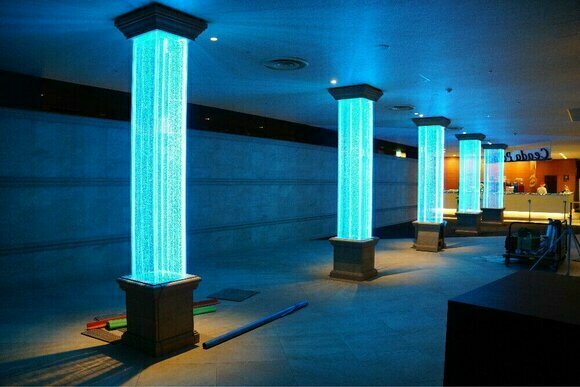 Designer 270cm Wassersäule xxl wasser säulen Bar Lokal Wasser Wand Water Wall