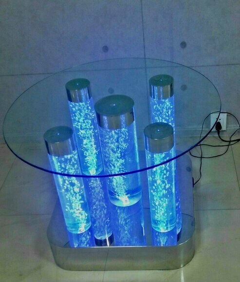 Water Design Tisch Couchtisch Wasser Säulen Säule Sofa Tische LED Beleuchtet Neu