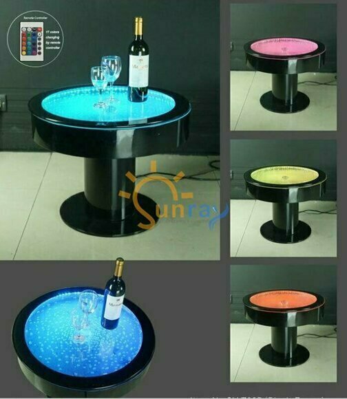 Runder Tisch Bar Rund Tische LED Wasser Spiel Beleuchtet LED Möbel 60 Stehtisch