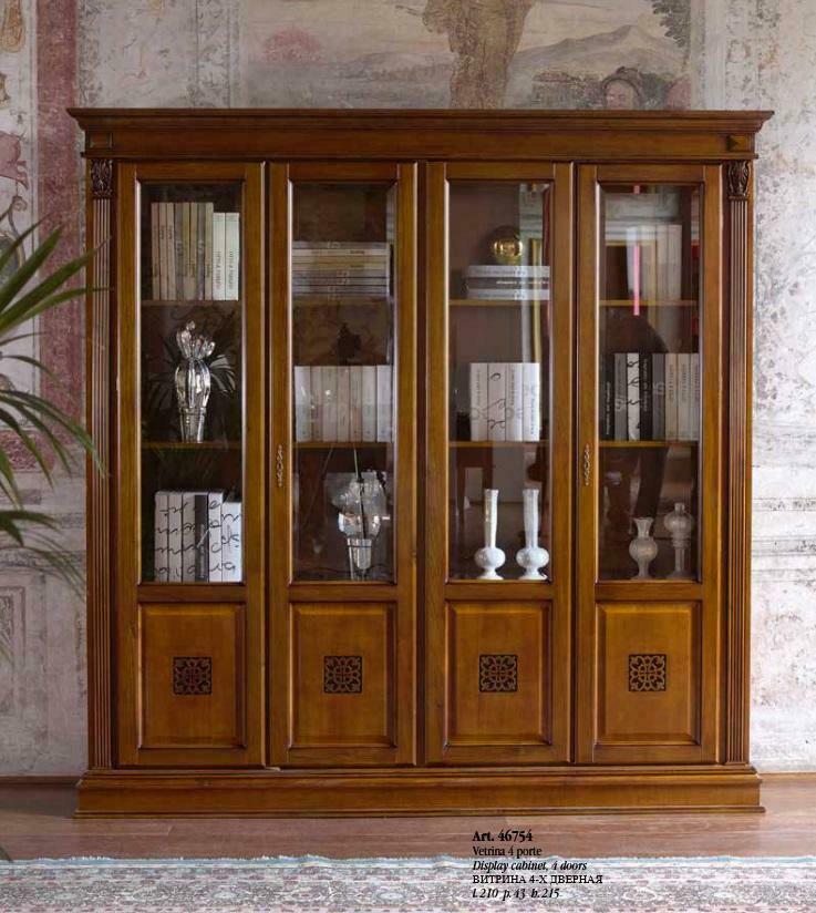 Vitrine Schrank Vitrinen Wohnzimmer Schau Schränke Design Barock Rokoko Holz neu