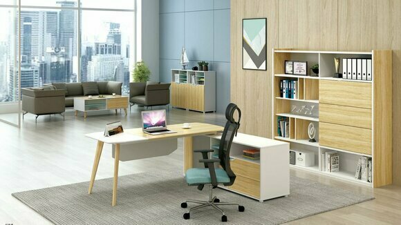 Eckschreibtisch Kabelkanal Home Office Tisch groß Chef Tische Schreibtisch Möbel