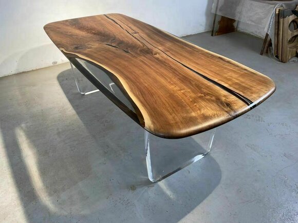 Couchtisch River Tisch Echtes Holz Flusstisch Massiv Epoxidharz Tische 140x60