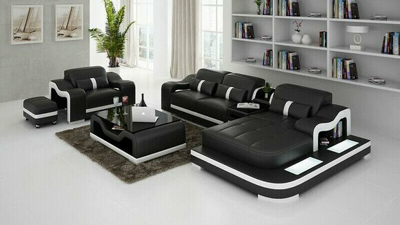 Wohnlandschaft Ecksofa L-Form Sessel Set Garnitur Modern Sofa Leder Couch Neu