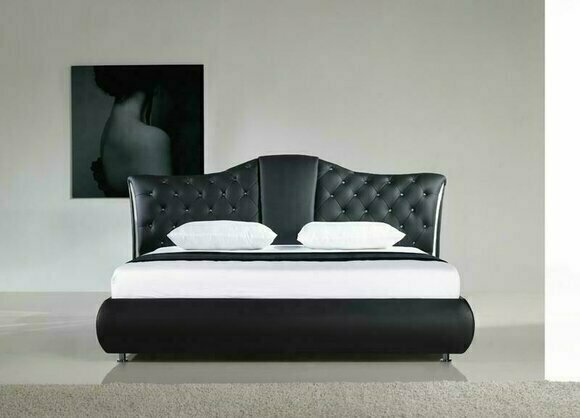 Chesterfield Bett Design Klassische Betten Doppel Leder Polster Schlafzimmer Neu