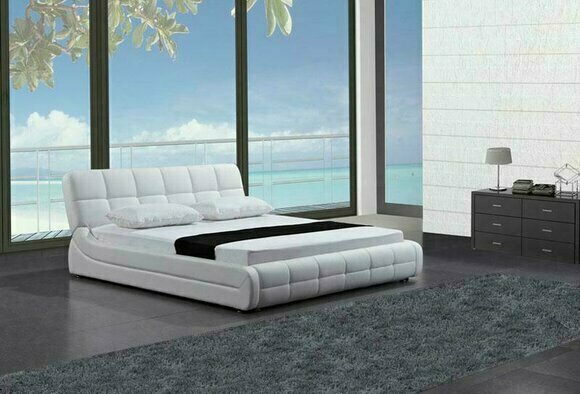 Modernes Bett Betten Polster Doppel Ehe Hotel Luxus Leder Designer Schlafzimmer